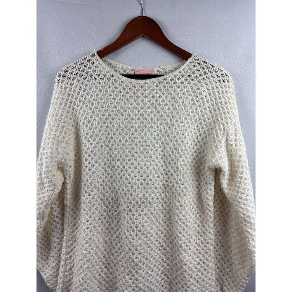 Jaclyn Smith Womens Small Cream Knit Sweater 75% Cotton 25% Rayon Made In USA